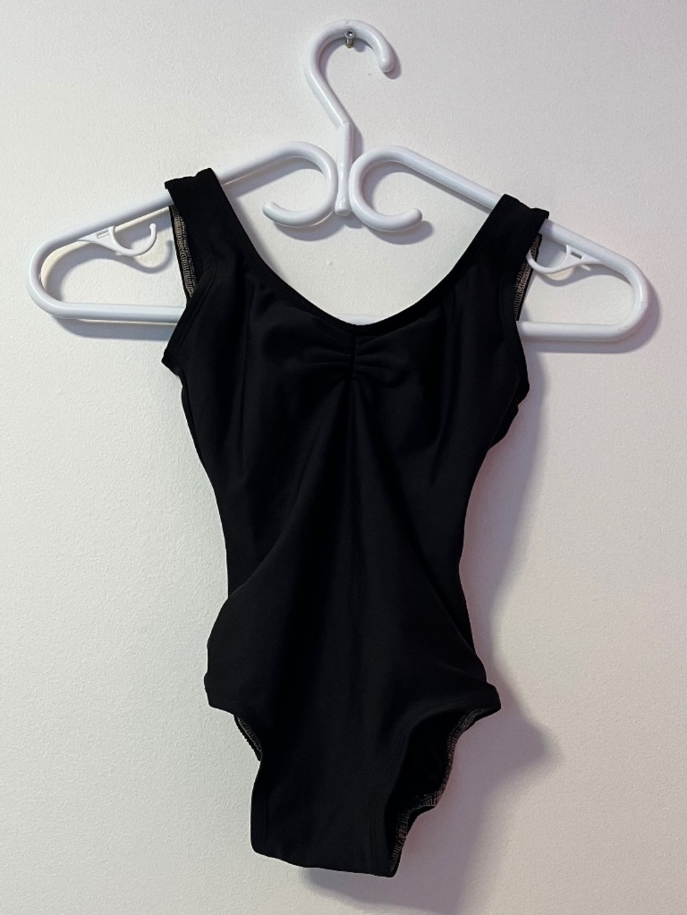 Lucky Leo Classic Black Moon Low Back Leotard EUC